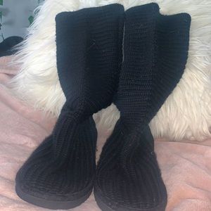 UGG Tall black knit boots